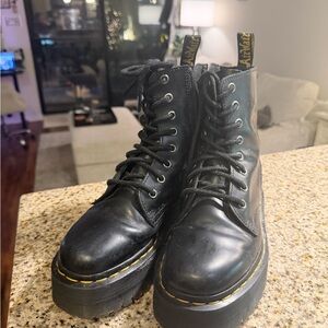 Dr. Martens Black Platform Combat Boots